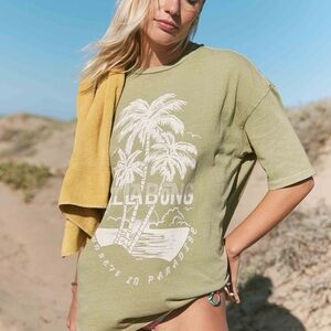 NEW Billabong Green Palm Graphic Tee
